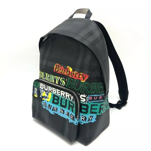 BURBERRY graphic Check Backpack Backpack PVC gray/Multicolore - Picture 3 of 15